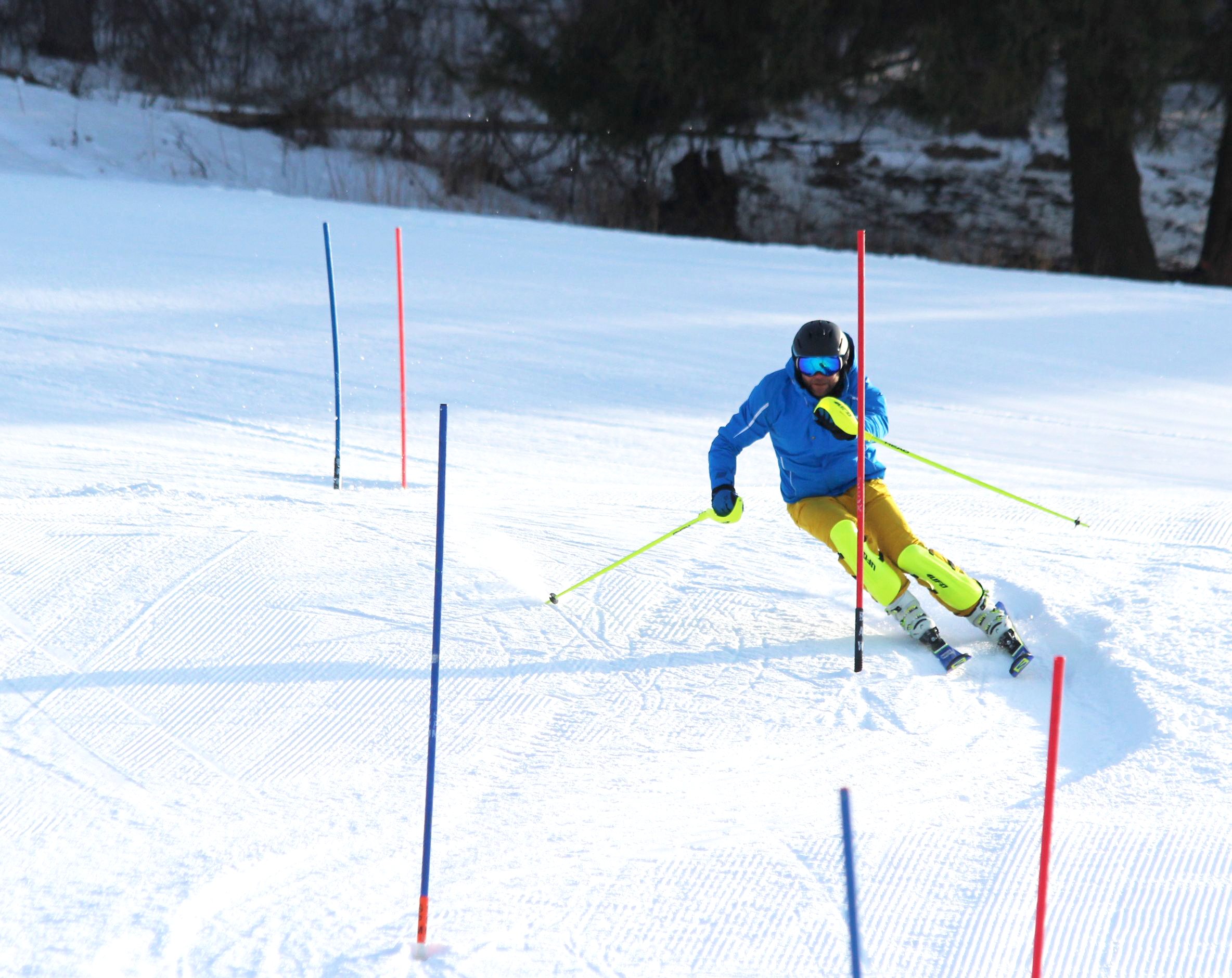 Trening slalomu na Długiej Polanie